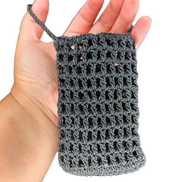 Small Black Crochet Coin Purse - Picture 2 of 2